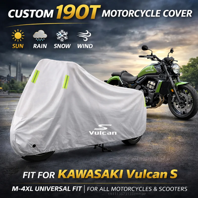 

For KAWASAKI Vulcan S VN650 2015-2024 Motorcycle Cover Waterproof Heavy Duty Outdoor Rain Dust Sun Protector
