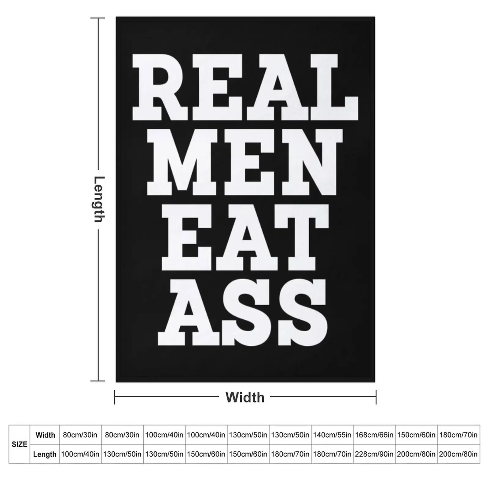 Real Men Eat Ass Throw Blanket Flannel Fabric Giant Sofa Luxury St sofa bed Flannels Single Blankets
