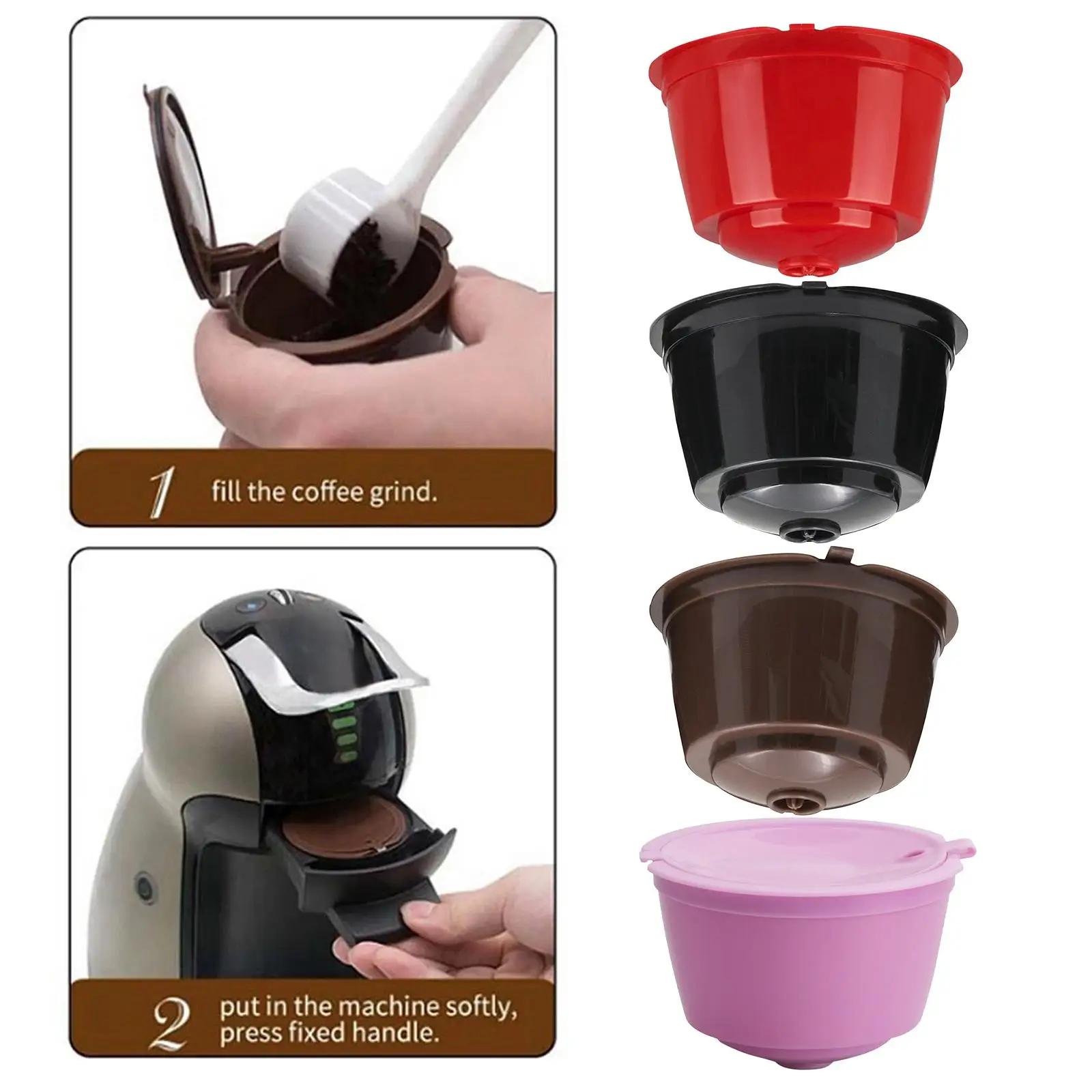 Refillable Coffee Capsule Cup Fits Dolce Gusto Nescafe Reusable Filter Pod
