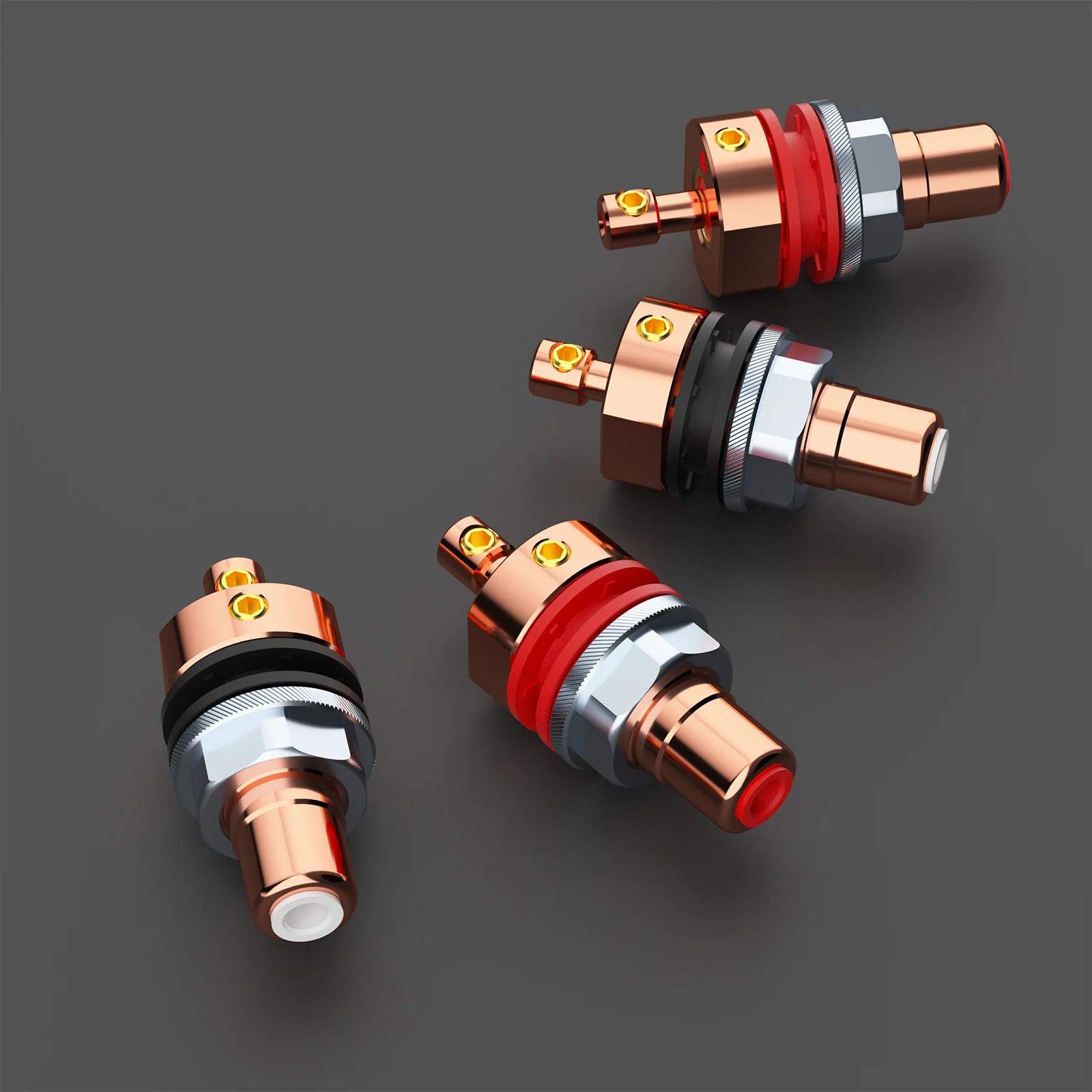 Novo c406 monosaudio 4n cobre puro banhado a ouro/ródio de alta qualidade rca soquete terminal chassi soquete fêmea