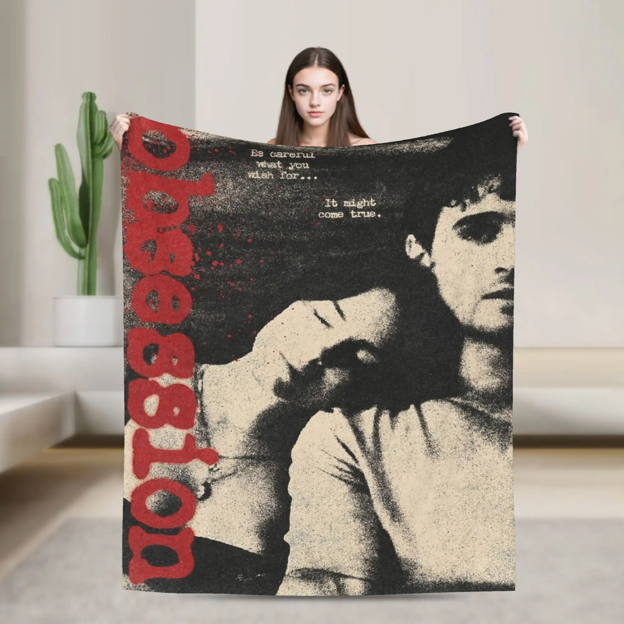 Obsession Grunge Punk Distressed Horror Movie Film Blanket Cover Fleece  Lightweight Thin Throw Blanket for Bedroom Sofa Bed Rug