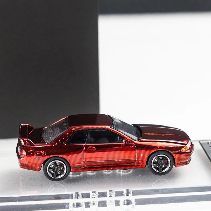 日産-赤い合金カーモデルgtrr34,コレクションオーナメント,1:64スケール