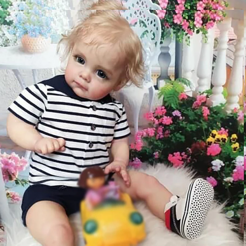 60ซม.ทำด้วยมือเหมือนจริงคุณภาพสูงเด็กวัยหัดเดิน Reborn Maggie เด็กทารกจริงรายละเอียด Hand Rooted ผมสีบลอนด์ของขวัญเด็ก