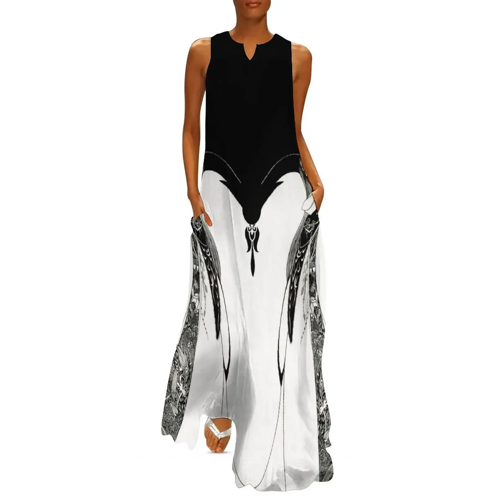 

Art Print Ballerina - Deco, Nouveau illustration of a woman dancer Long Dress Prom gown Dress