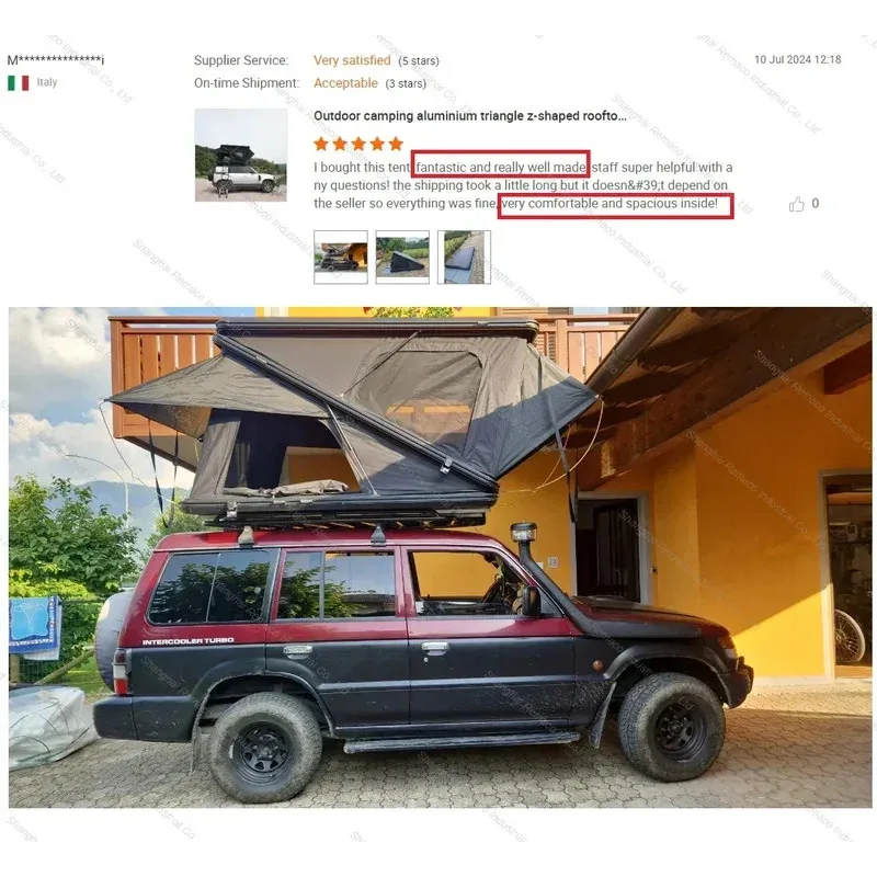 Factory Hot Selling 4 Person Hard Shell Roof Tent for Camper Van - Cheapest And Biggest Available