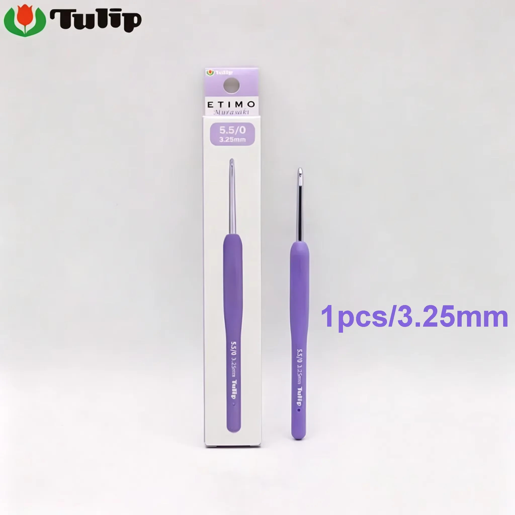 Originele Japanse Tulip ETIMO Murasaki haaknaald met comfortabele, ergonomische en zachte handgreep, garenbrei- en haakgereedschap