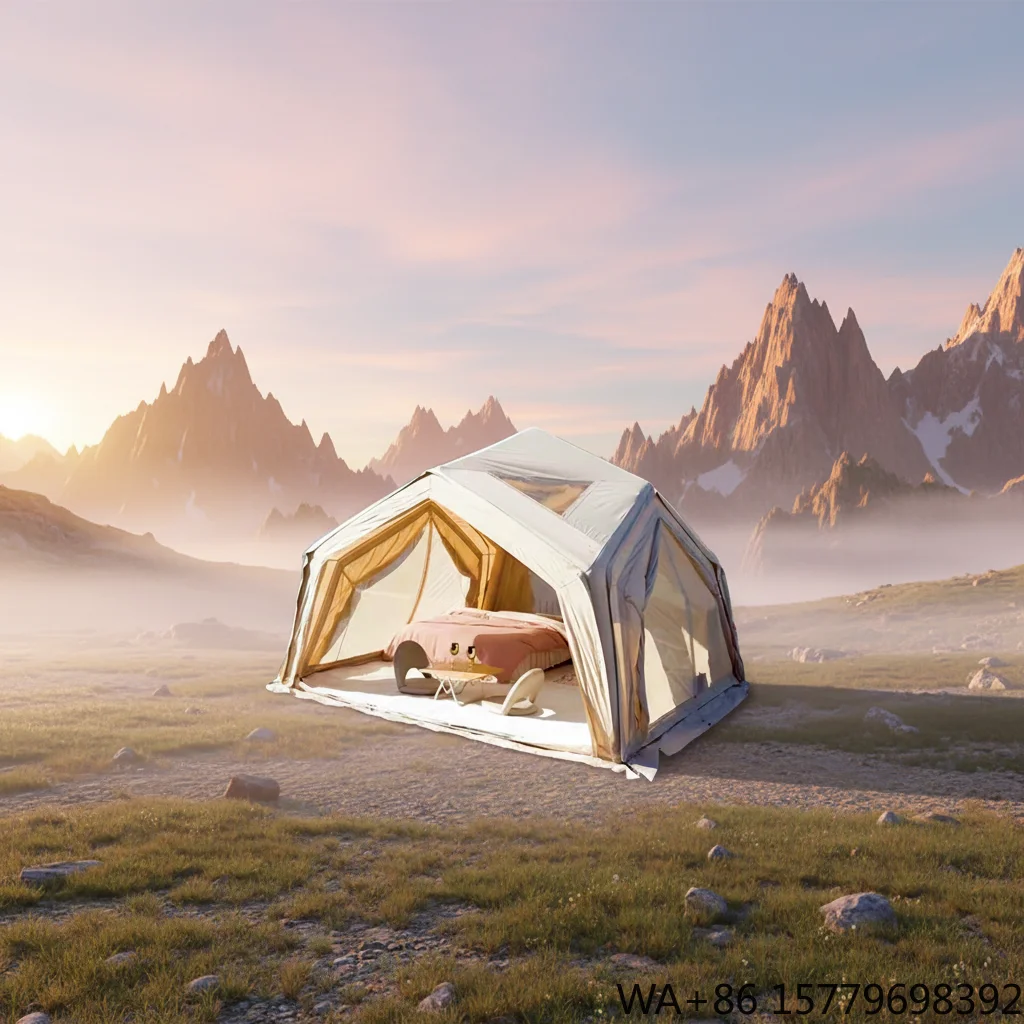 4 Sides Doors Large Inflatable Four-season Waterproof UV-Resistant Portable Light Weight Glamping Beach Tent 8 Person Outdoor