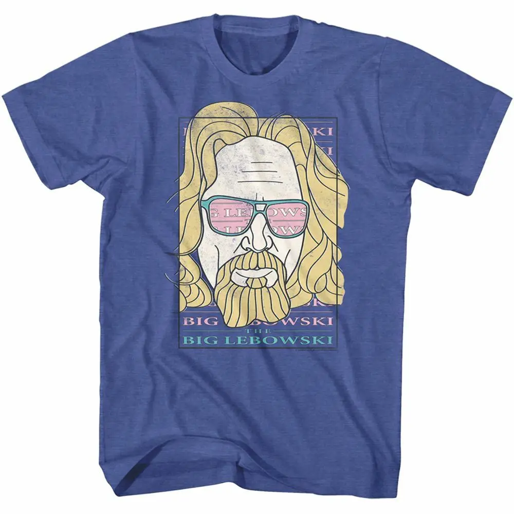 The Big Lebowski Lgog Sunglasses Royal Heather Adult T Shirt