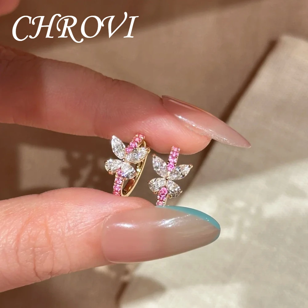 925 Reines Silber Retro Funkelnder Rosenrosa Saphir Schmetterling Ring Ohrringe Edelstein Schmetterling Ohrstecker – Detail 6