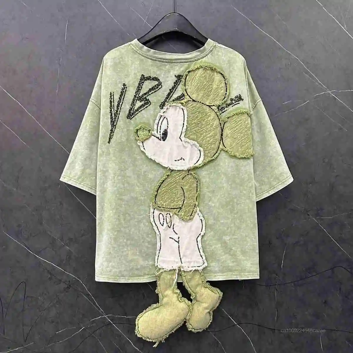 디즈니 미키 마우스 2025 여름 새 티셔츠 중공업 디자인 만화 반팔 티셔츠 여성 루즈 캐주얼 스위트 소녀 탑