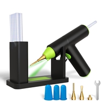 PORK-Hot Glue Gunset, Cordless Glue Gunwith Stand USB Rechargeable Preheating Auto Shutoff Hot Melt Glue Guntool For DIY