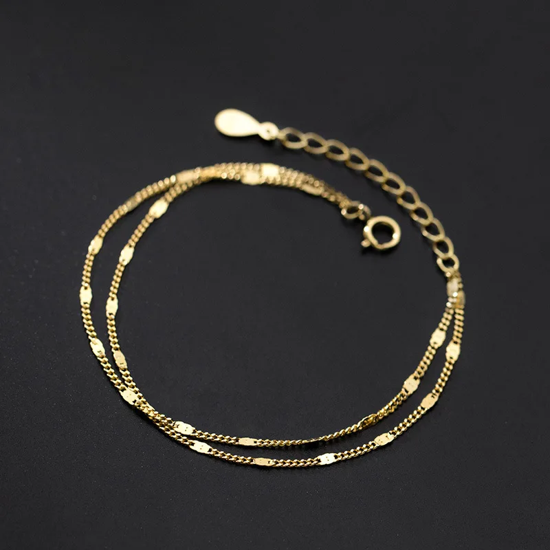 New Fashion Double Layer Bracelet Gold Silver Color for Women Wedding Party Gift Fine Jewelry Accessories