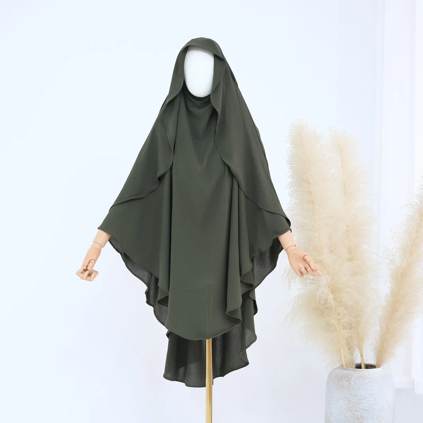 Langer Khimar Overhead Hijab Schal Einteiler Amira Gebetskleidungsstück Kaftan Eid Ramadan Türkei Dubai Islamische Burka Kopfschmuck Kleidung