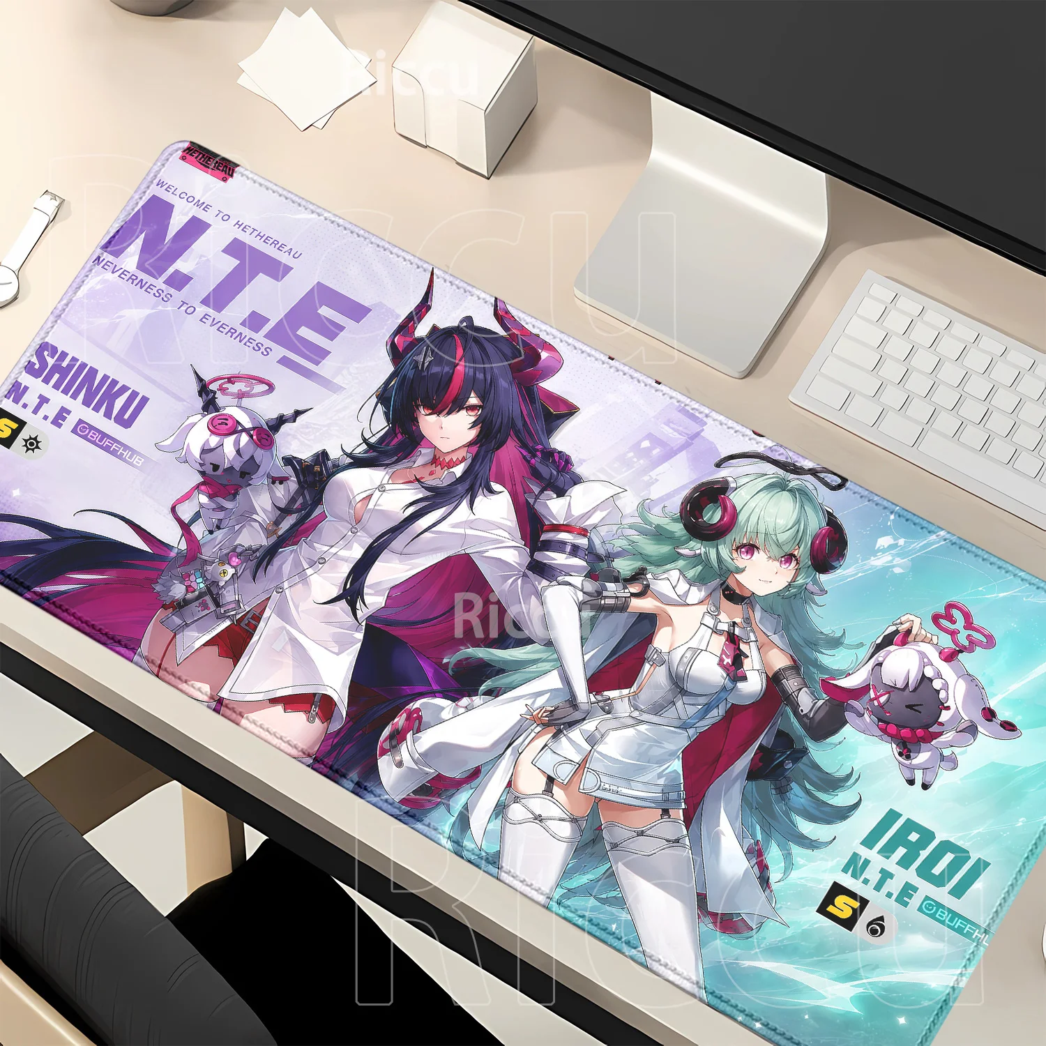 Mouse Pad HD Printing Shinku Neverness To Everness NTE Anime Girl Gaming Keyboard Mousepad Office Overlock Nonslip Base Desk Mat