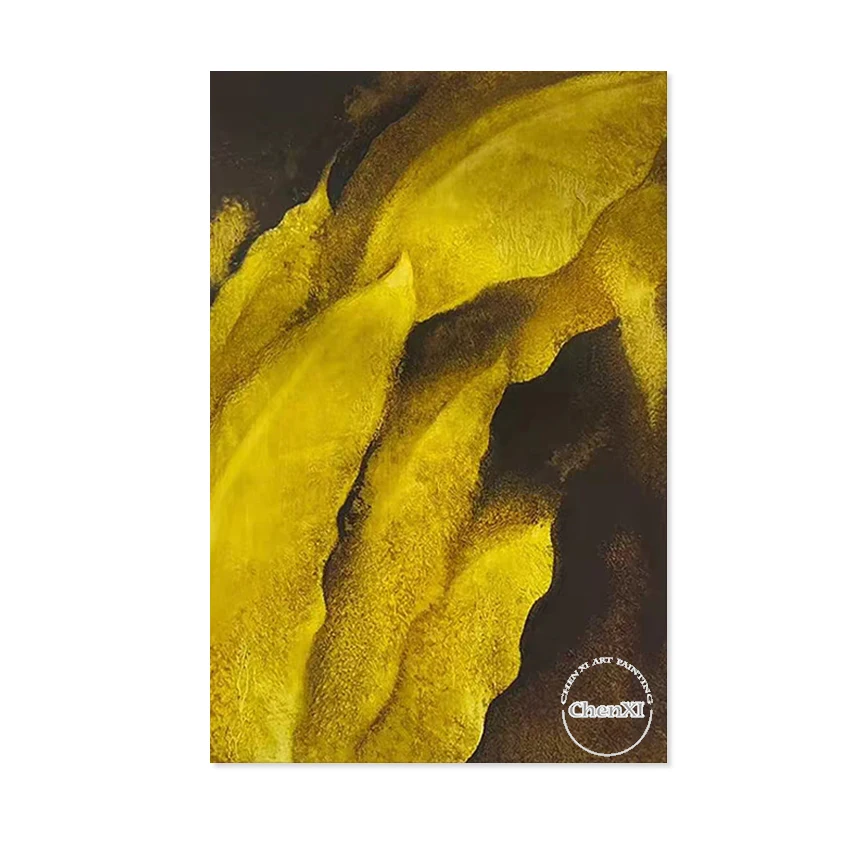 عمل فني للمكتب من القماش، تصميم فني للمناظر الطبيعية التجريدية للنباتات، صورة جدارية مصنوعة يدويًا، بدون إطار، لوحات الانطباعات الفنية