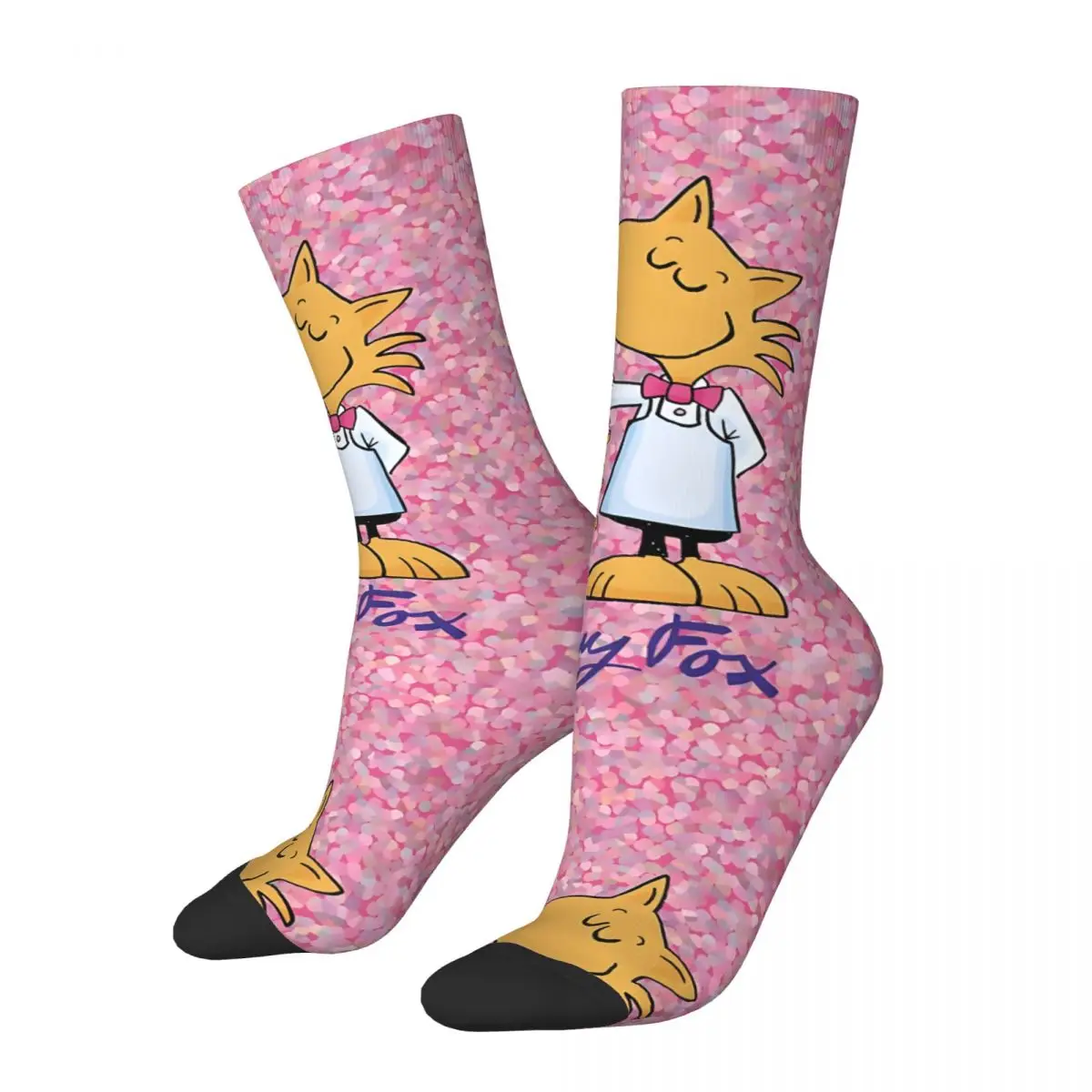 Hip Hop Vintage Happy Time Crazy Men's compression Socks Unisex G-Guy Foxs Harajuku Pattern Printed Funny Novelty Happy Crew