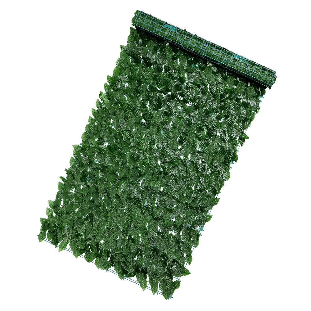 

Искусственная решетка из листьев 1м x 5м с реалистичной текстурой, имитация зеленого растения для декора двора, балкона, сада