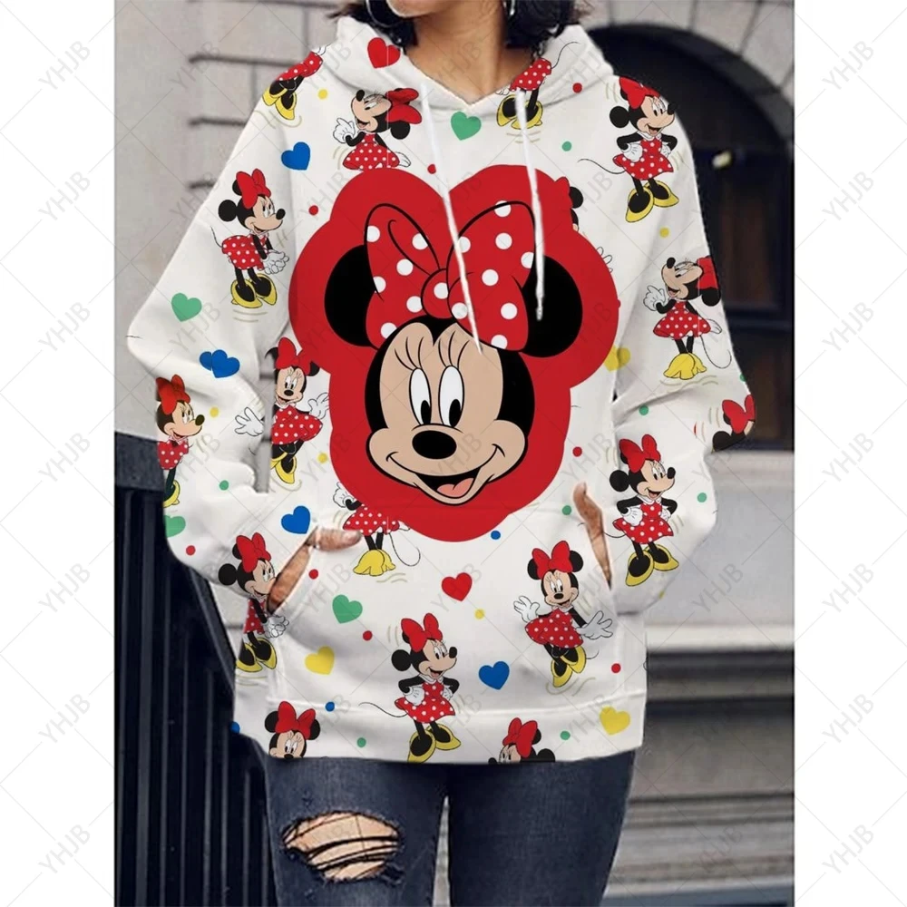 Disney-Mickey and Minnie Mouse com Capuz for Mulheres, Moletom Multi, Original Design, Y2K