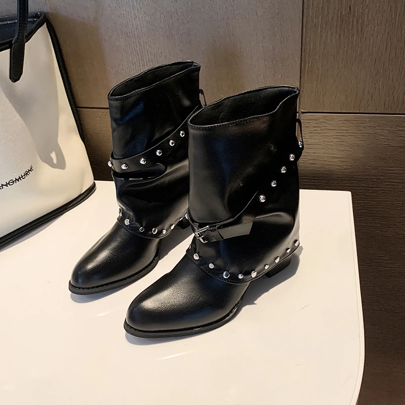 Sturdy Ankle-high Pointed-toe Short Boots for Women, 2026 New Summer Style, Versatile for All Occasions, Retro Style