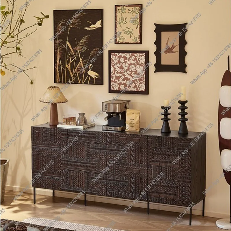 

French vintage style sideboardVintage solid wood carved storage chest chest of drawers against the wall TV side