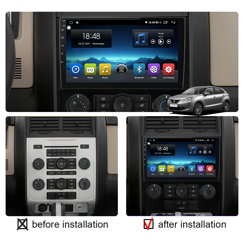 Car Radio Android Auto Carplay Stereo 2din For Ford Escape 2007 - 2012 Multimedia Touch Screen GPS Navigation Head Unit Wifi DSP