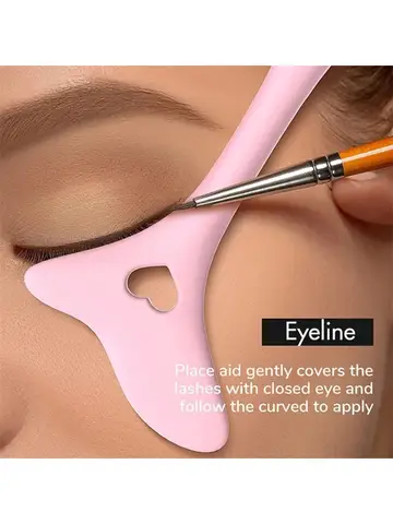 Wholesale  Multi-functional Eyeliner Stencil Wing Tips Silicone Eyeliner Aid Drawing Lipstick Wearing Aid Reusable Makeup Tools