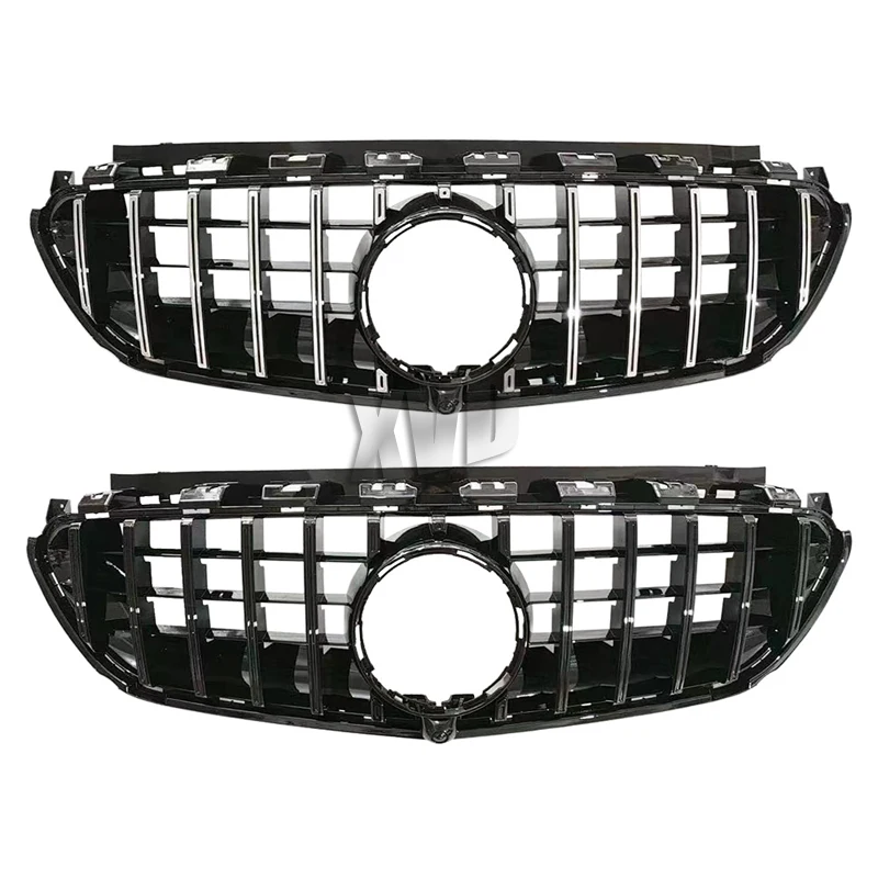 Silver Replacement Car Upper Bumper Hood Mesh Grill Grid Front Grille For Mercedes Benz W213 E63/E63 S 2016-2020 AMG Model GT R