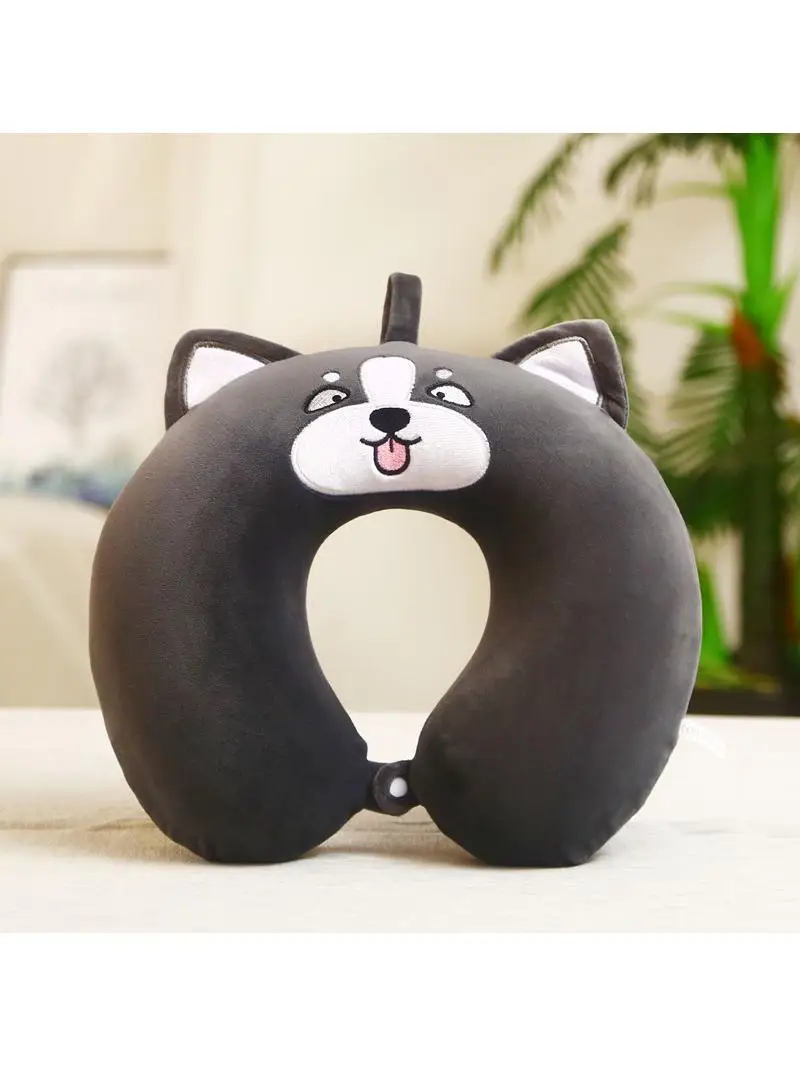 

Memory Foam U-Shaped Neck Pillow Ice Silk Sleeping Headrest Travel Plane Neck Support Cushion European Style Creative Gift