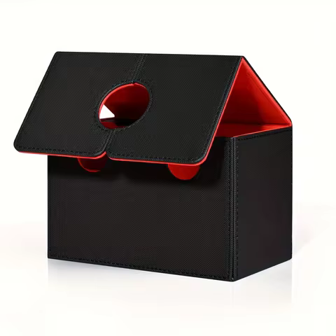 Card Deck box with dice tray, can hold more than 200 single sleeved cards and a set of dice, Magnetic Closure PU Leather Box