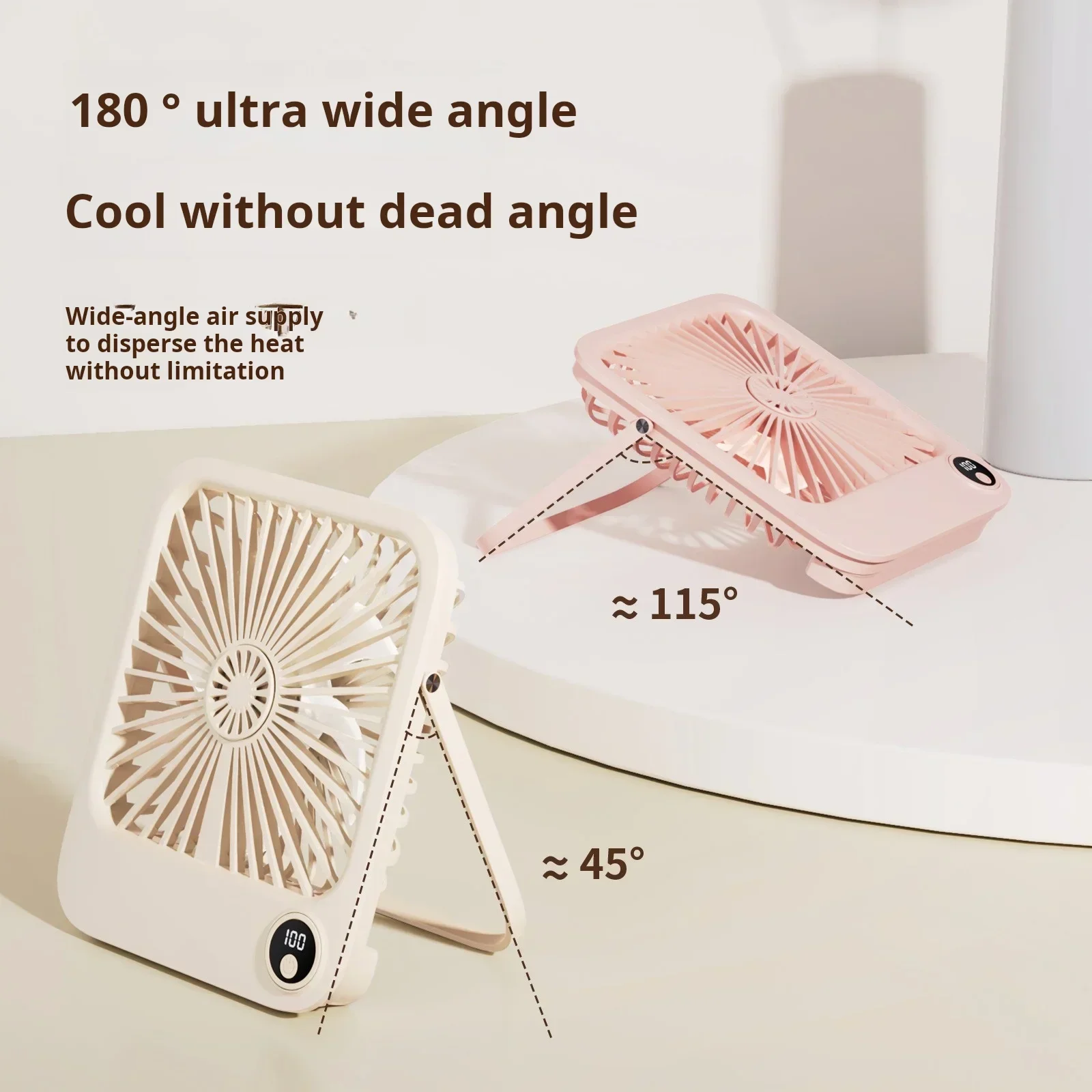 Desktop Small Fan Ultra-quiet Mini Portable Office High Wind Portable Foldable Handheld for Women Beach Travel Vacation