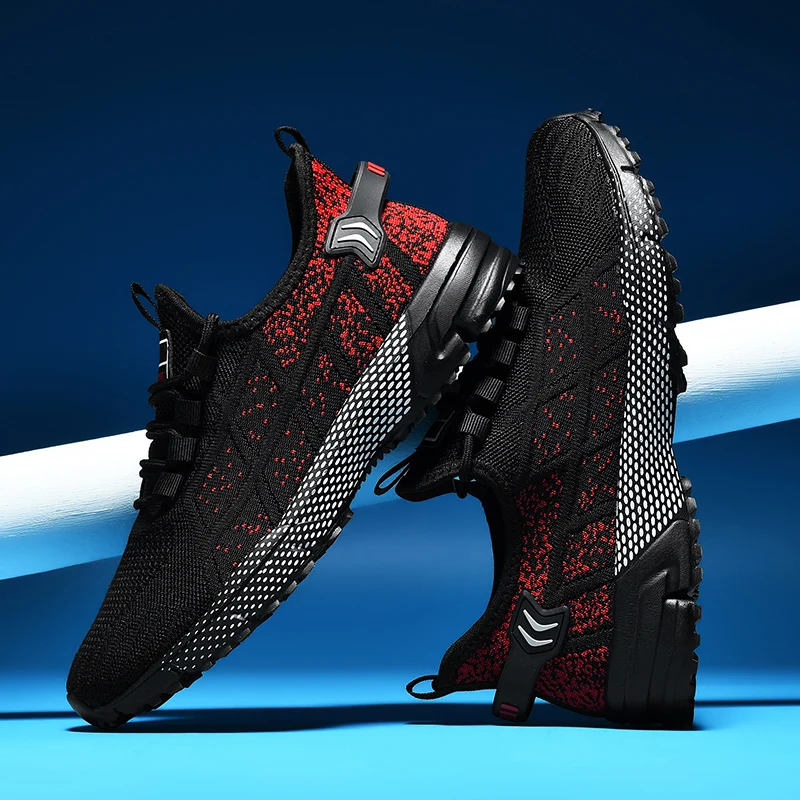Men's plus size breathable casual sneakers spring summer mesh outdoor racing running shoes student lightweight speed sports shoe