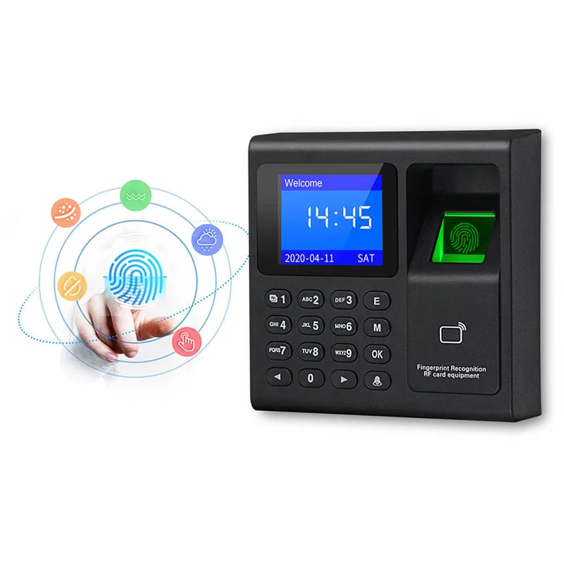Fingerprint Attendance Machine+10 Cards Access Control Electric Time Clock Recorder RFID Keypad
