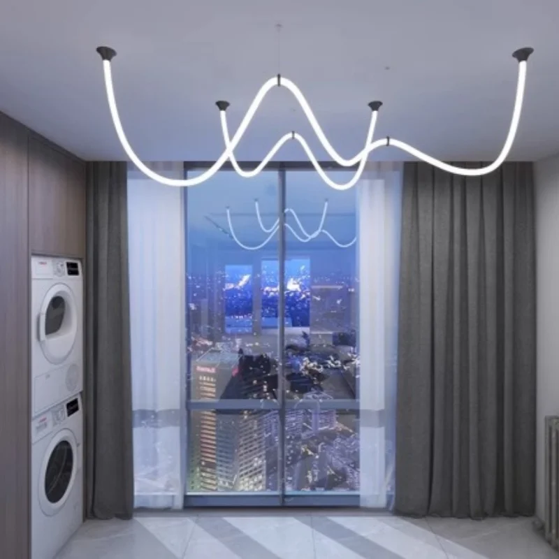 Italy Creative Weaving Hose Ceiling Lamp Bedroom Living Room Restaurant Coffee Shop Atmosphere Chandelier Home Decor Lighting