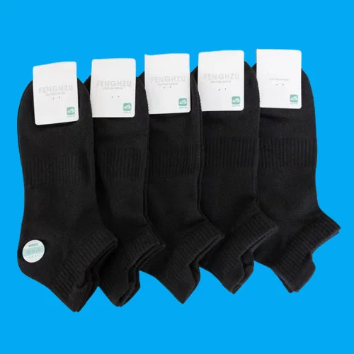 5/10 Paar schweiß absorbierende atmungsaktive dünne Mesh-Boots socken Sport Freizeit Baumwoll socken Herren Sommer einfarbige Socken