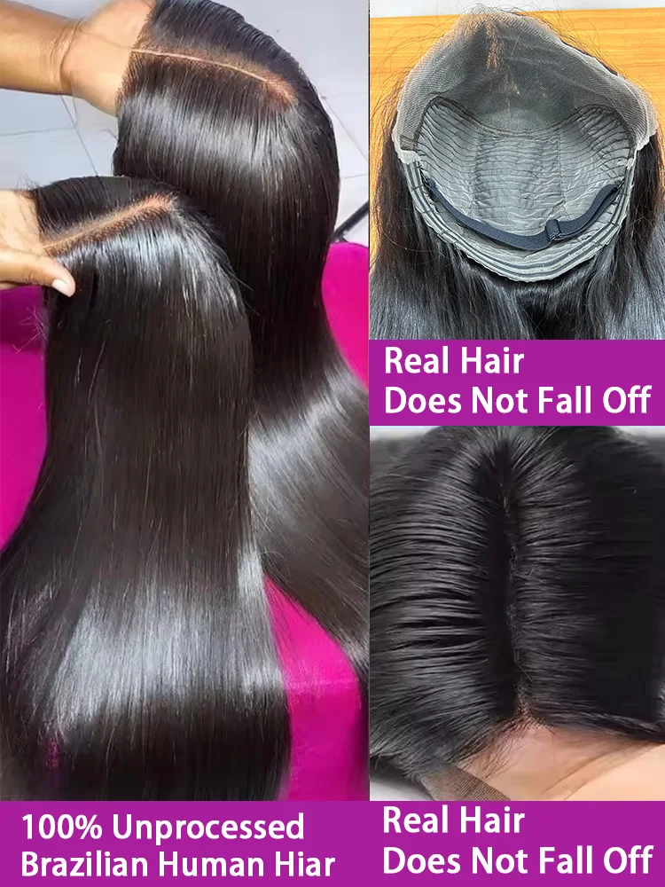 40 42 Inch 13x4 13x6 HD Transparent Bone Straight Lace Front Wigs 250 Density 360 Full Lace Brazilian Human Hair Wigs For Women image 2