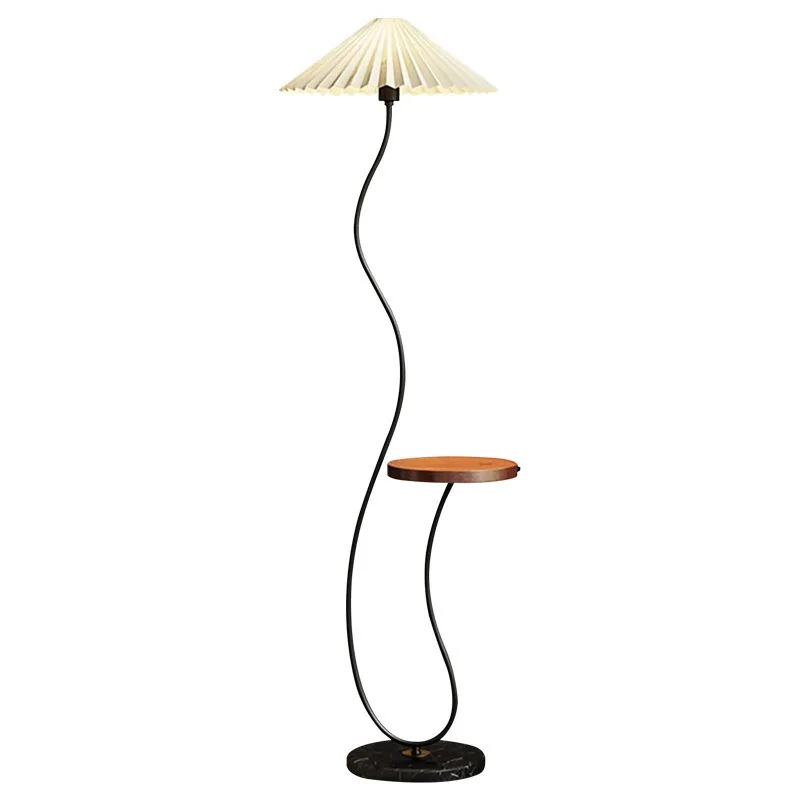 Pleated floor lamp shelf integrated living room sofa coffee table table lamp Nordic simple intelligent wireless charging