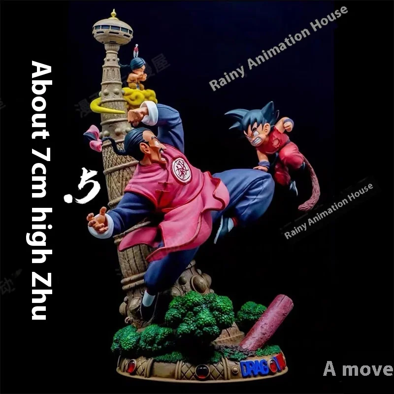 Dragon Ball Gk Tao Pai Pai Vs Son Goku Moko Unscrupulous Immortal Tower Anime Figure Garage Kit Model Anime Peripherals Ornament