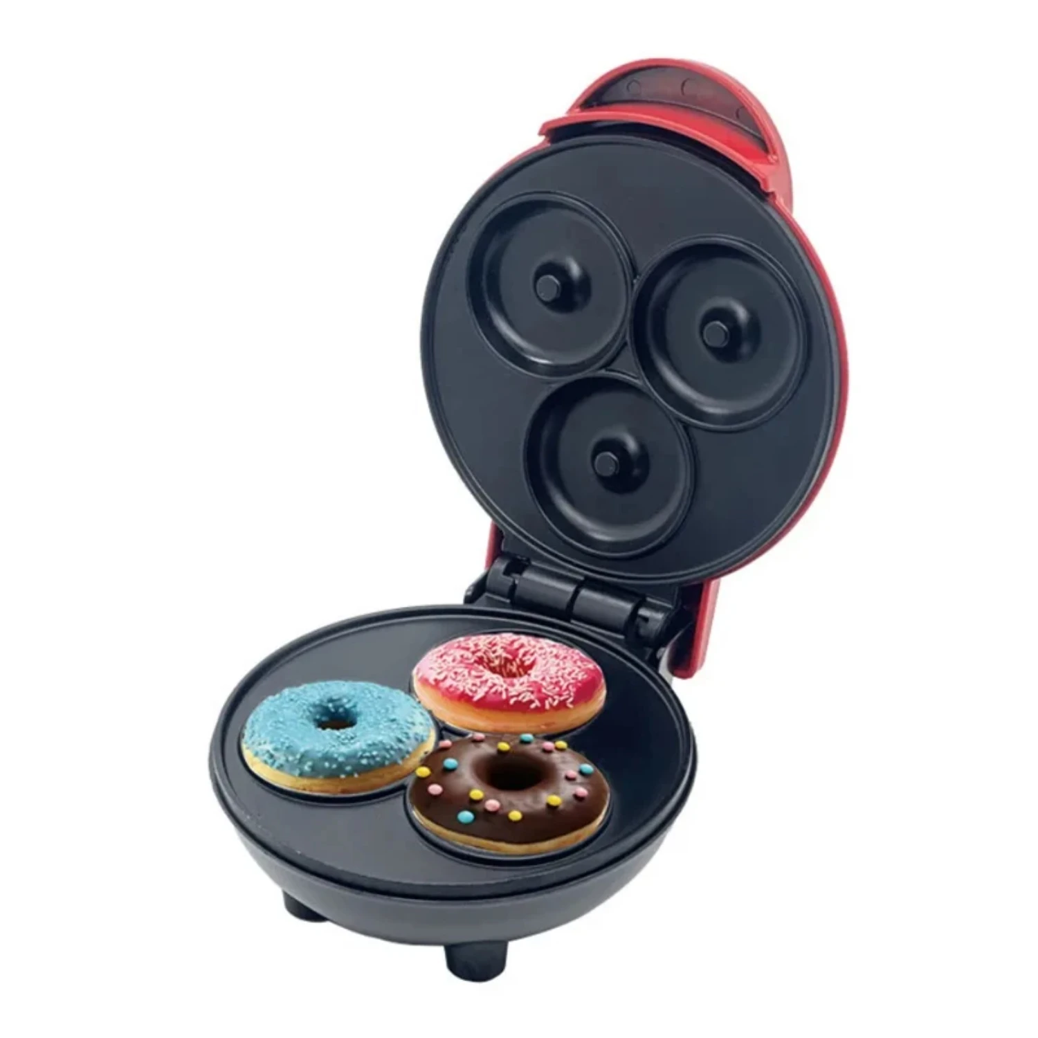 110V 220V Mini Portable 3-hole Donut Machine  Non-stick Breakfast Machine Children's Snack Dessert Machine