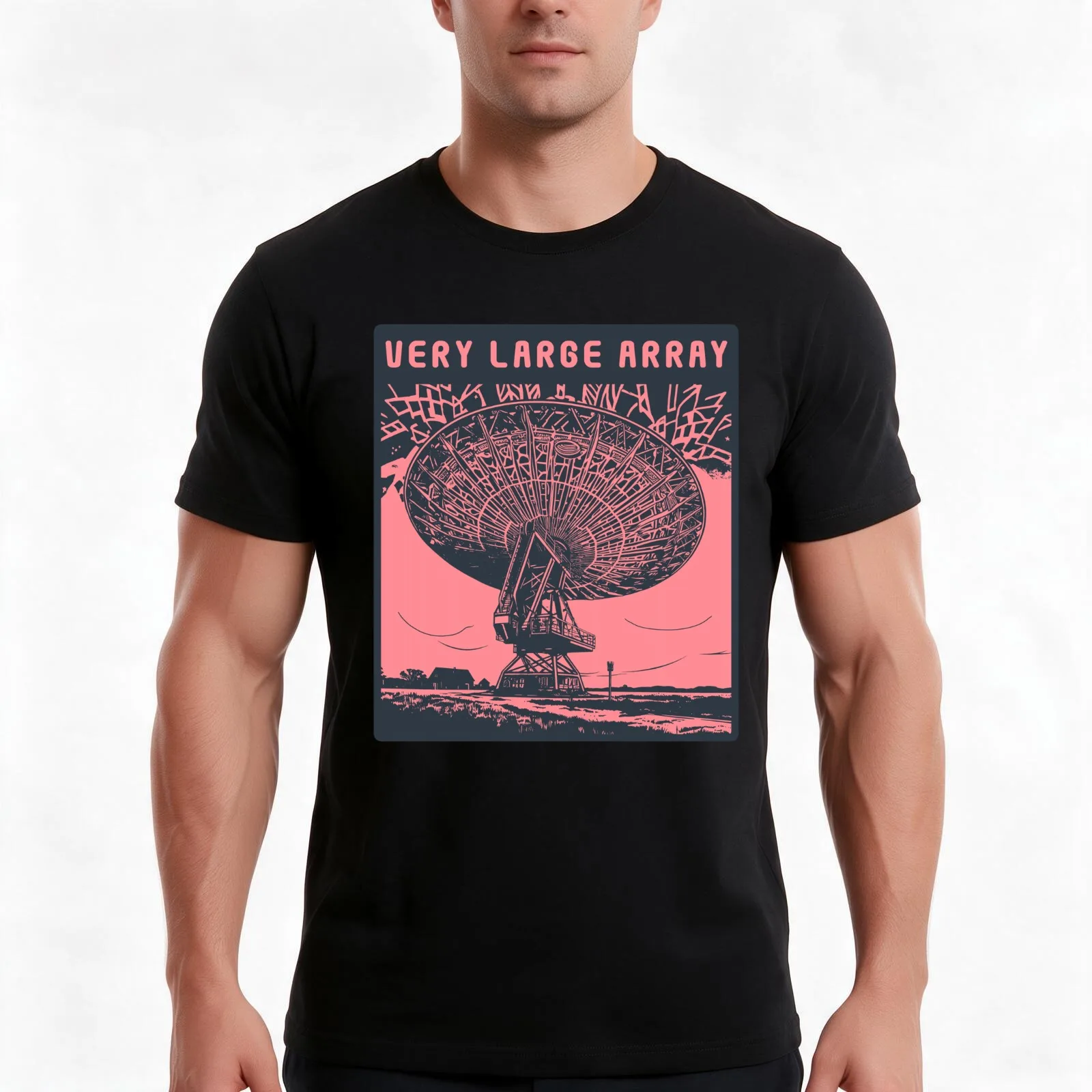 Very Large Array Art T-Shirt Summer Casual Cotton Tee Oversized Streetwear Tops Vintage Graphic Print Loose Fit Short Sleeve