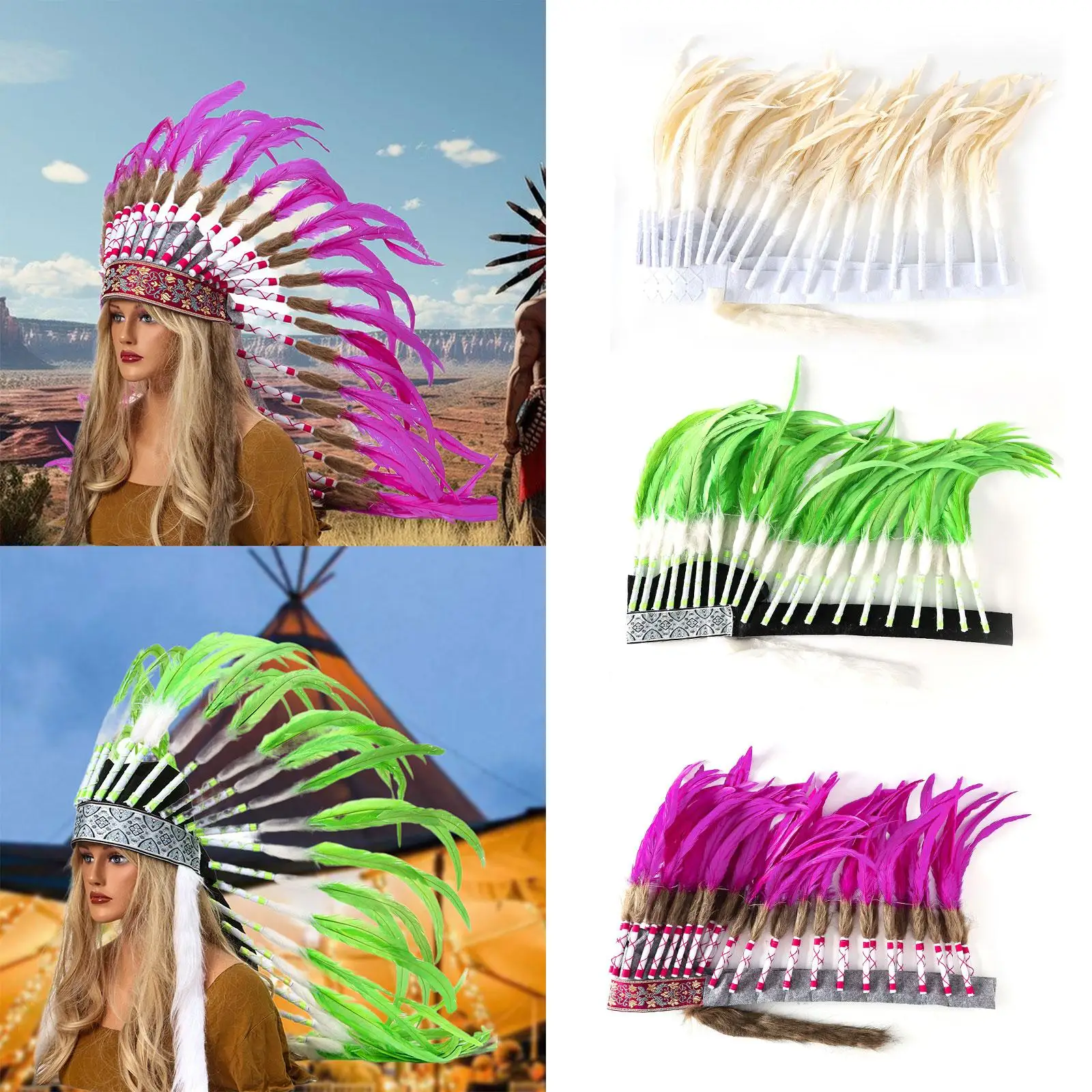 

Feather Headdress Unique Headwear for Burlesque Fancy Dress Halloween Roles Play