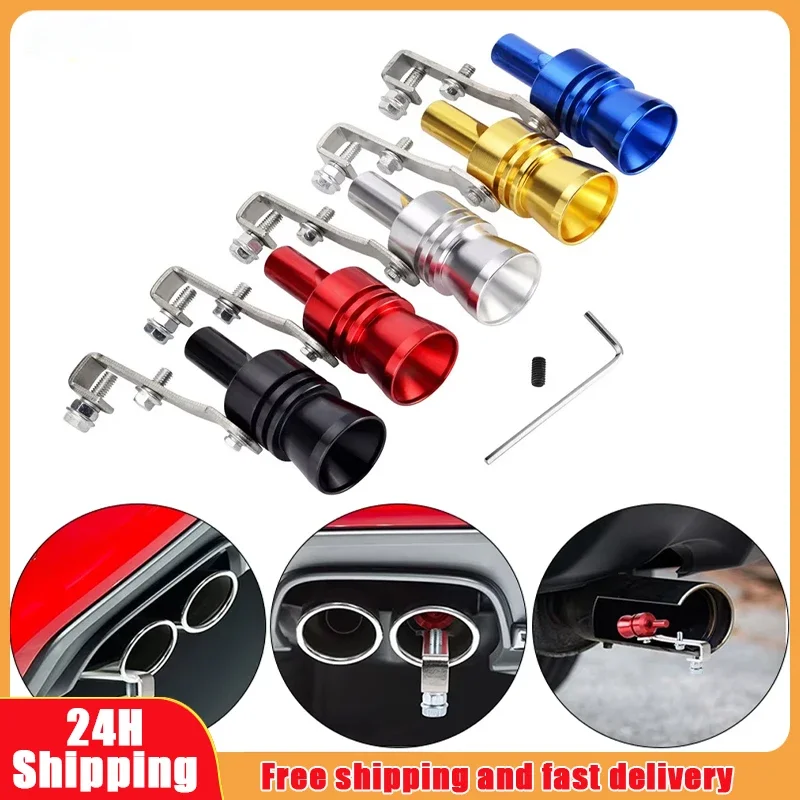 Universal Aluminum Turbo Sound Exhaust Muffler Pipe Whistle Car Blow Off Valve Tip Simulator Whistler