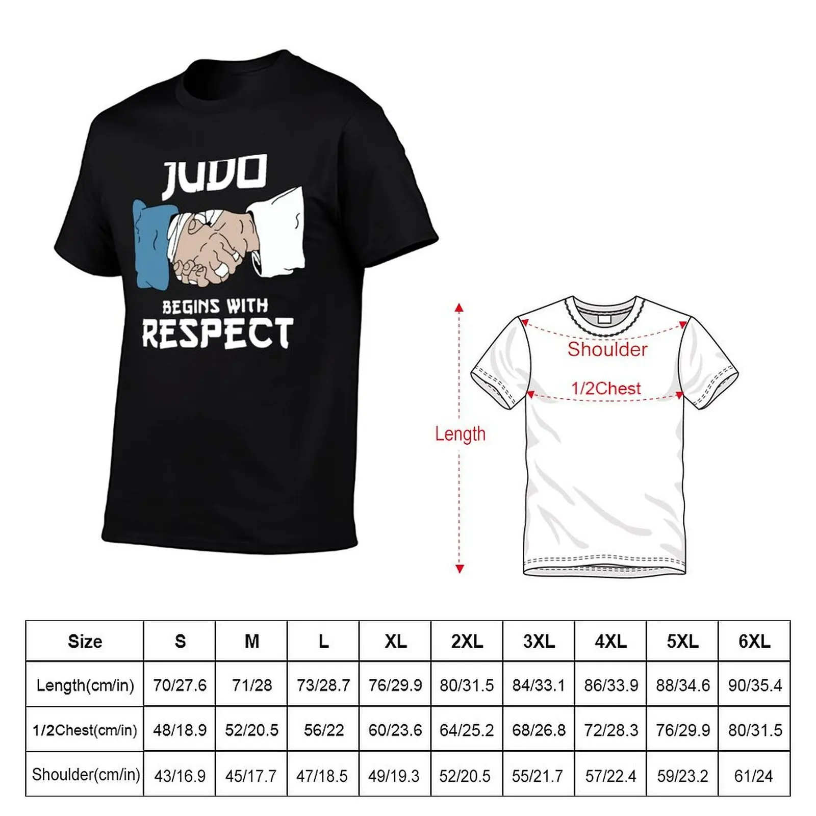 Judo Begins With Respect T-Shirt summer clothes customizeds men clothing