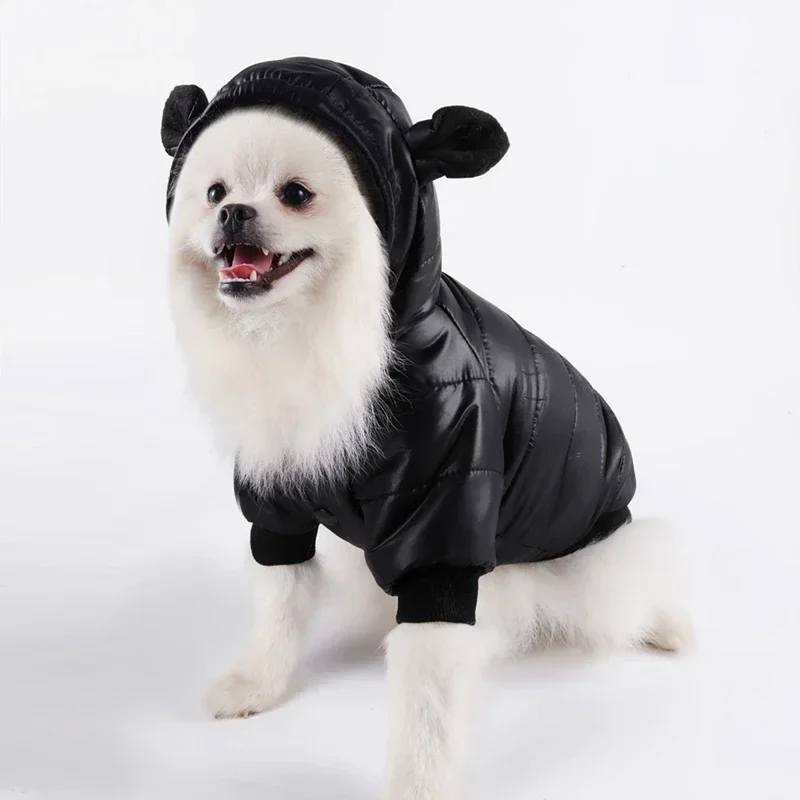 Winter Black Pet Dog Clothes Warm Dog Coat For Small Medium Dogs Waterproof Pet Jacket Dog Hoodie Chihuahua Yorkie Pug Costume