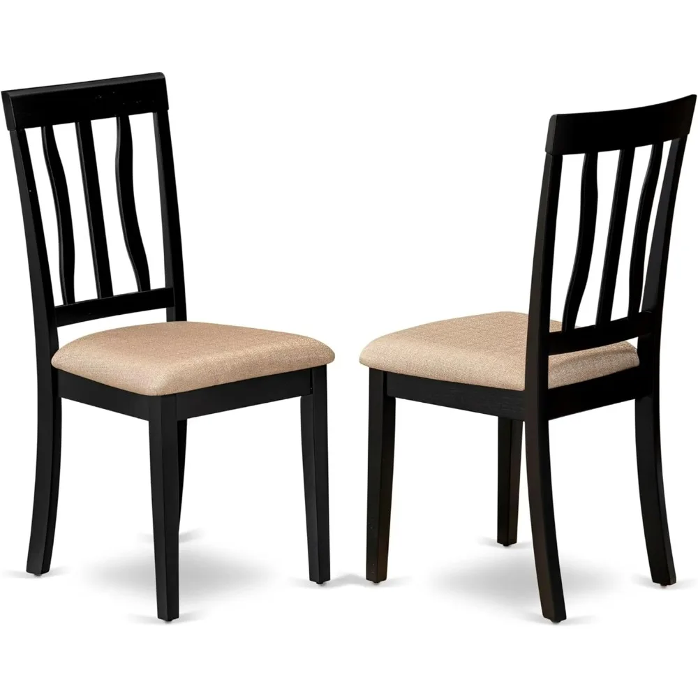 طقم طاولة مطبخ مدمجة مكونة من 3 قطع من East West Furniture مع طاولة طعام مستديرة وقاعدة #4