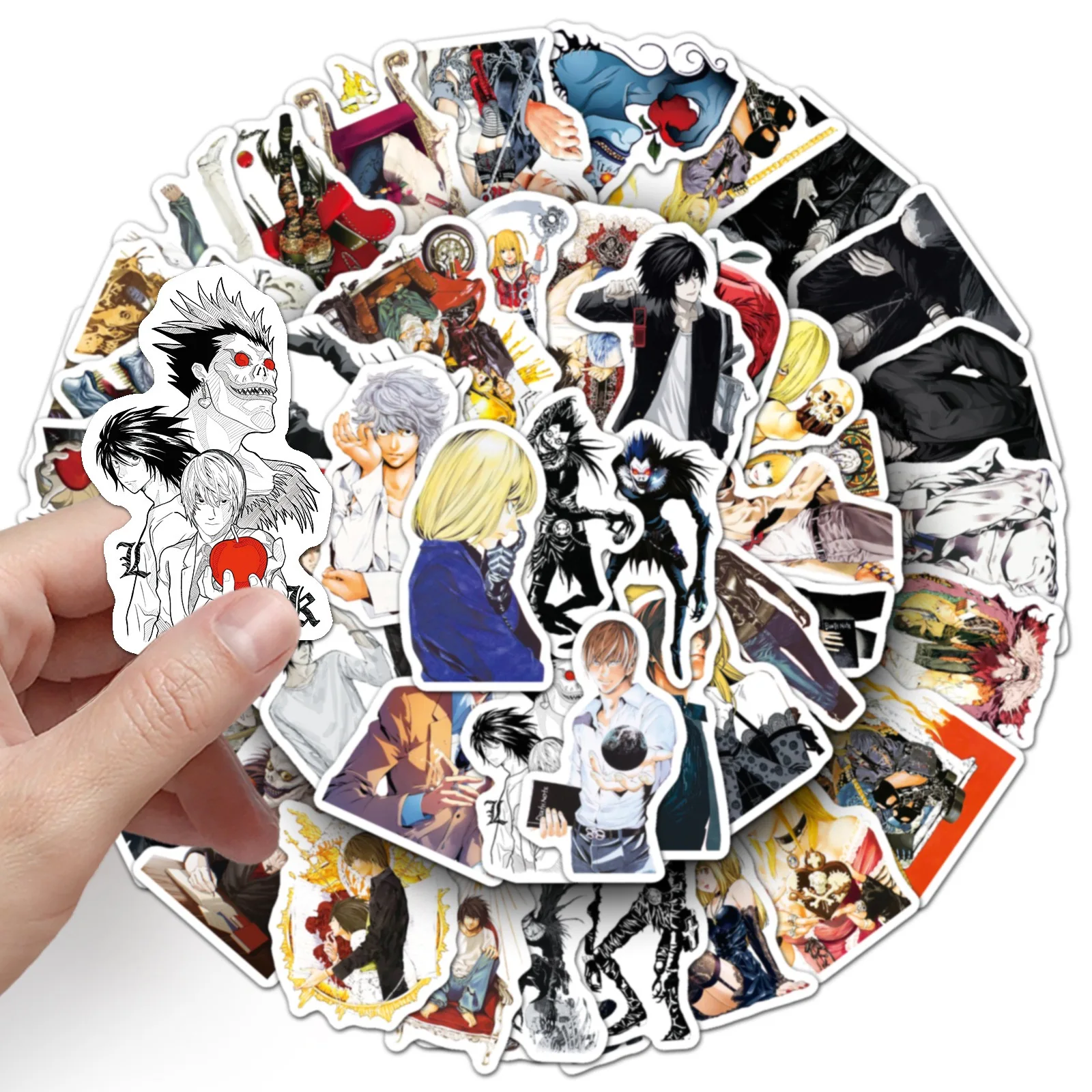 50PCS Cool Anime DEATH NOTE Stickers Classic Toy DIY Car Motorcycle Luggage Guitar Cartoon Funny Sticker Decal Toy Gift view 4