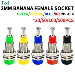 20/50/100PCS 2mm Banana Female Socket Jack with Insulated Copper Wiring Terminal—Ideal for Panel Testing and Speaker Connections
