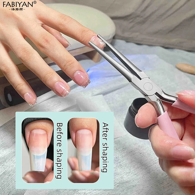Pink C Curve Nail Extension Shaping Clip Stainless Steel Nails Pincher Quick Building Nail Art Shaping Tweezers Nail Art Tools