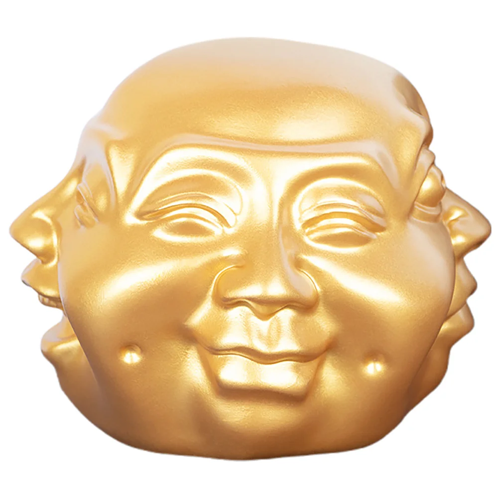 

Four-Faced Buddha Head Resin Craft Sculpture For Home Office Desk Decor Shelf Living Room Decoration Ornament