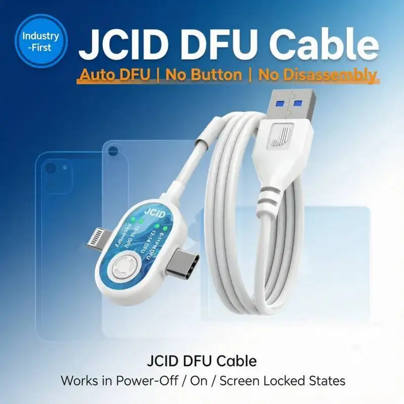 JCID Automatic DFU Recovery Engineering Cable One-Click Enter DFU No Press Key Deep Flashing Wire For IOS Android Restore Tools