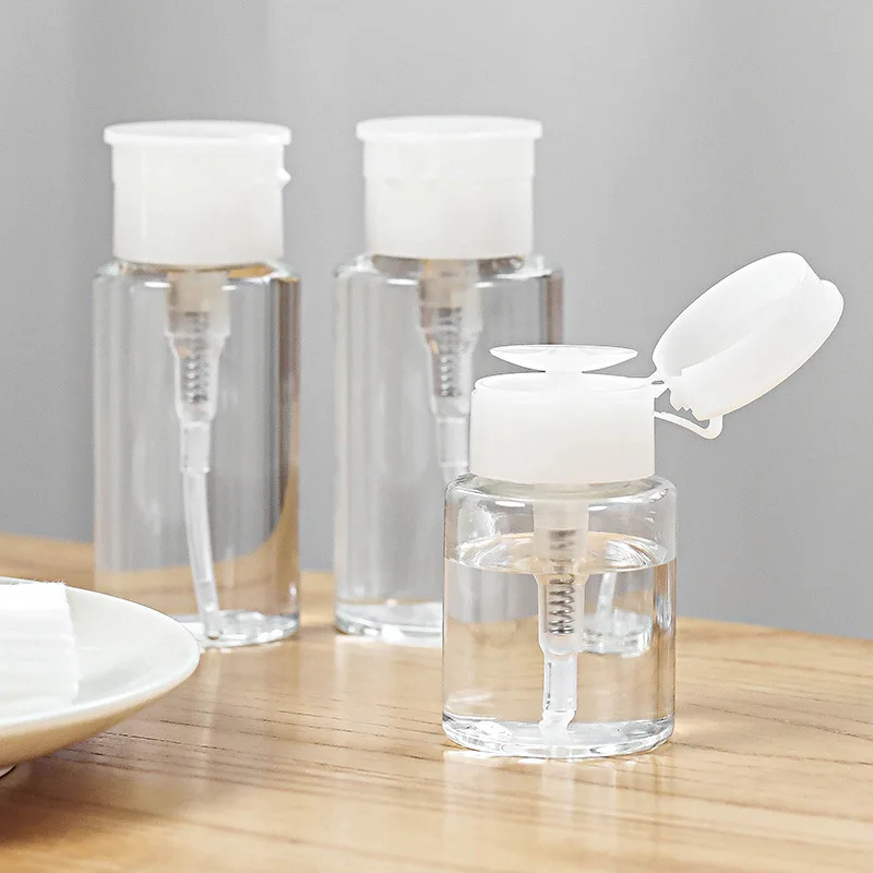Bouteilles rechargeables à pompe, distributeur vide à pression pour vernis à ongles et démaquillant, emballage de flacons